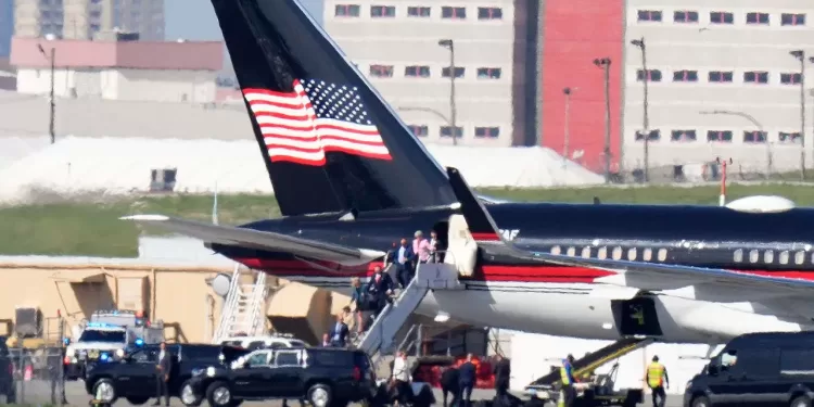 Images released of Trump’s historic trip to NYC day before he’s set to be arraigned