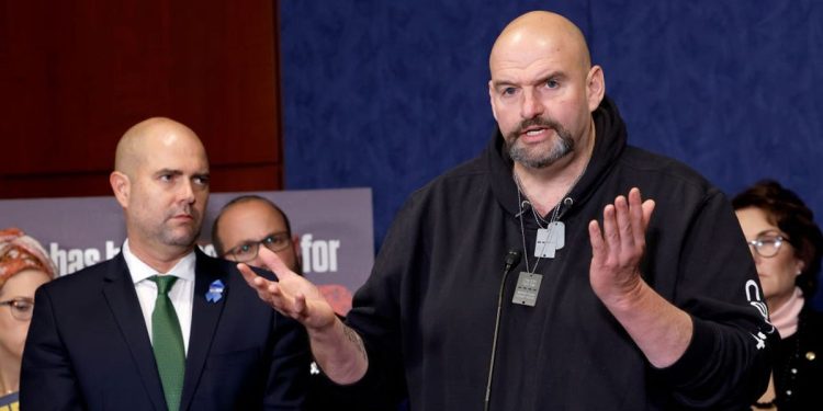 Fetterman charts a different path, breaks with fellow Democrats in the Senate