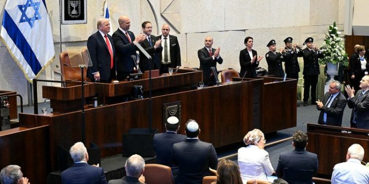 Trump heralds ‘golden age of the Middle East’ in address to Israeli Knesset hours after hostages come home